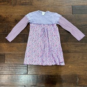 Crew Neck Long Sleeve Cotton Girl Dress